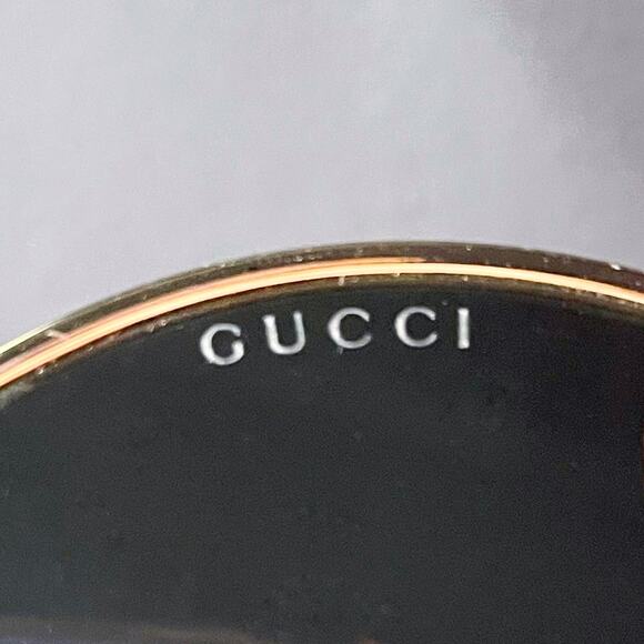 Gucci Round Sunglasses Round Pearl Tip Gold Metal Frame GG0253S - Picture 12 of 15